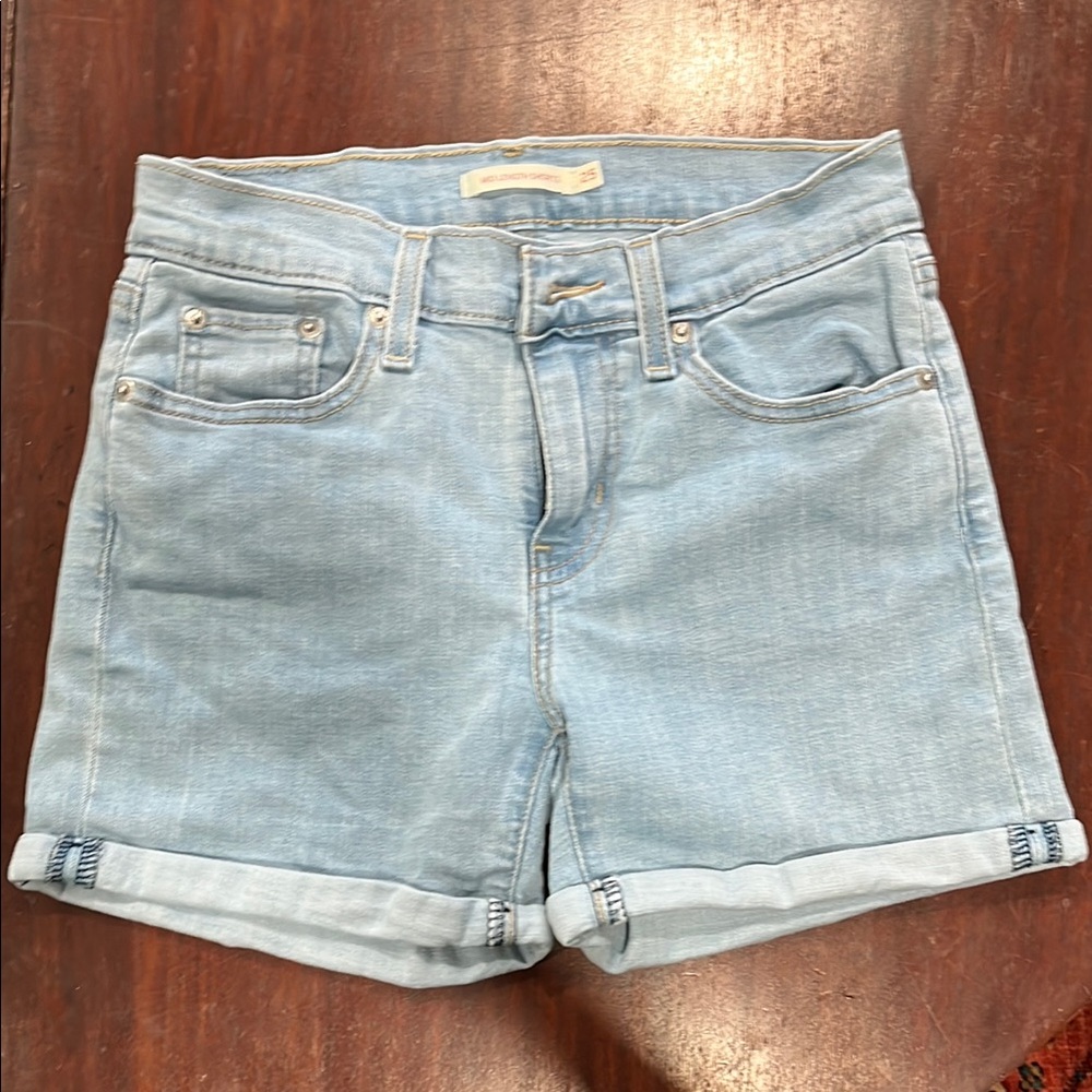 Levi’s Light Blue Denim Women's Shorts with Rolled Cuff